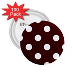 Polka Dots - White on Bulgarian Rose Red 2.25  Button (100 pack)