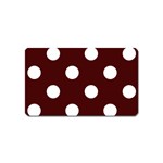 Polka Dots - White on Bulgarian Rose Red Magnet (Name Card)