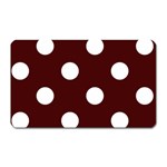 Polka Dots - White on Bulgarian Rose Red Magnet (Rectangular)