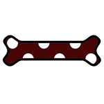 Polka Dots - White on Bulgarian Rose Red Magnet (Dog Bone)