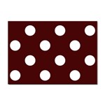 Polka Dots - White on Bulgarian Rose Red Sticker A4 (100 pack)