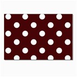 Polka Dots - White on Bulgarian Rose Red Postcards 5  x 7  (Pkg of 10)