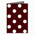 Polka Dots - White on Bulgarian Rose Red Greeting Cards (Pkg of 8)