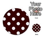 Polka Dots - White on Bulgarian Rose Red Multi-purpose Cards (Round)