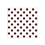 Polka Dots - Bulgarian Rose Red on White Satin Bandana Scarf