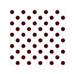 Polka Dots - Bulgarian Rose Red on White Small Satin Scarf  (Square)