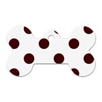 Polka Dots - Bulgarian Rose Red on White Dog Tag Bone (One Side)