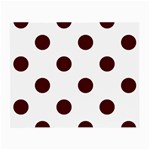 Polka Dots - Bulgarian Rose Red on White Small Glasses Cloth (2 Sides)