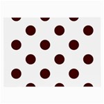 Polka Dots - Bulgarian Rose Red on White Large Glasses Cloth (2 Sides)