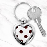 Polka Dots - Bulgarian Rose Red on White Key Chain (Heart)