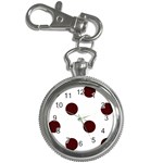 Polka Dots - Bulgarian Rose Red on White Key Chain Watch