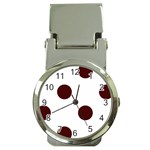 Polka Dots - Bulgarian Rose Red on White Money Clip Watch