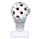 Polka Dots - Bulgarian Rose Red on White Nurses Watch