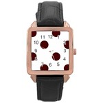 Polka Dots - Bulgarian Rose Red on White Rose Gold Leather Watch