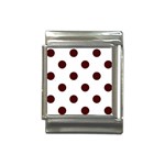 Polka Dots - Bulgarian Rose Red on White Italian Charm (13mm)