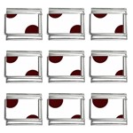 Polka Dots - Bulgarian Rose Red on White 9mm Italian Charm (9 pack)