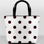 Polka Dots - Bulgarian Rose Red on White Bucket Bag