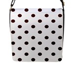 Polka Dots - Bulgarian Rose Red on White Flap Closure Messenger Bag (L)