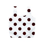 Polka Dots - Bulgarian Rose Red on White Full Print Recycle Bag (S)