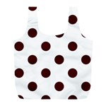 Polka Dots - Bulgarian Rose Red on White Full Print Recycle Bag (L)