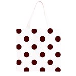Polka Dots - Bulgarian Rose Red on White Grocery Light Tote Bag
