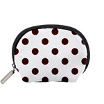 Polka Dots - Bulgarian Rose Red on White Accessory Pouch (Small)