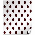 Polka Dots - Bulgarian Rose Red on White Canvas 8  x 10 