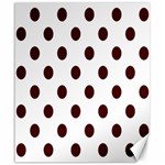 Polka Dots - Bulgarian Rose Red on White Canvas 20  x 24 