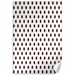 Polka Dots - Bulgarian Rose Red on White Canvas 24  x 36 