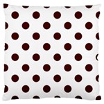 Polka Dots - Bulgarian Rose Red on White Large Cushion Case (Two Sides)