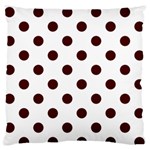 Polka Dots - Bulgarian Rose Red on White Large Flano Cushion Case (Two Sides)