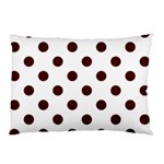 Polka Dots - Bulgarian Rose Red on White Pillow Case (Two Sides)