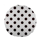 Polka Dots - Bulgarian Rose Red on White Standard 15  Premium Round Cushion