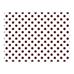 Polka Dots - Bulgarian Rose Red on White Double Sided Flano Blanket (Mini)