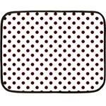 Polka Dots - Bulgarian Rose Red on White Double Sided Fleece Blanket (Mini)