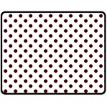 Polka Dots - Bulgarian Rose Red on White Fleece Blanket (Medium) (One Side)