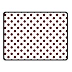 Polka Dots - Bulgarian Rose Red on White Fleece Blanket (Small) (One Side)