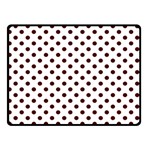 Polka Dots - Bulgarian Rose Red on White Double Sided Fleece Blanket (Small) (Two Sides)