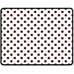 Polka Dots - Bulgarian Rose Red on White Double Sided Fleece Blanket (Medium) (Two Sides)
