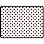 Polka Dots - Bulgarian Rose Red on White Double Sided Fleece Blanket (Large) (Two Sides)