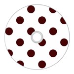 Polka Dots - Bulgarian Rose Red on White CD Wall Clock