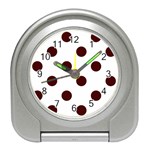 Polka Dots - Bulgarian Rose Red on White Desk Alarm Clock