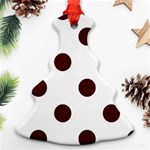 Polka Dots - Bulgarian Rose Red on White Ornament (Christmas Tree)