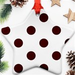 Polka Dots - Bulgarian Rose Red on White Star Ornament (Two Sides)