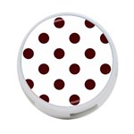 Polka Dots - Bulgarian Rose Red on White 4-Port USB Hub (One Side)