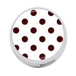 Polka Dots - Bulgarian Rose Red on White 4-Port USB Hub (Two Sides)