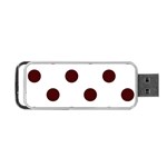 Polka Dots - Bulgarian Rose Red on White Portable USB Flash (Two Sides)