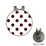 Polka Dots - Bulgarian Rose Red on White Golf Ball Marker Hat Clip
