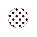Polka Dots - Bulgarian Rose Red on White Hat Clip Ball Marker (10 pack)