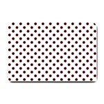 Polka Dots - Bulgarian Rose Red on White Small Doormat